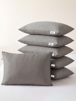 GADDA CO - Grey Polyester Fibre Sleeping Pillows (Pack of 6)