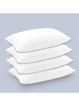 GADDA CO - White Polyester Fibre Sleeping Pillows (Pack of 4)