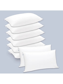 GADDA CO - White Polyester Fibre Sleeping Pillows (Pack of 8)