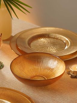 Pure Home + Living - Gold Radial Textured Serving Bowls