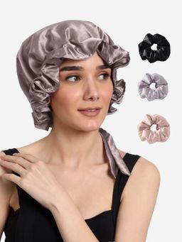 Mueras - Hair Bonnet Sleep Cap Scrunchies Combo Multi-Color