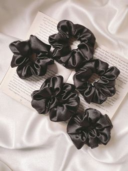 Mueras - Scrunchies Solid Pack of 5 Black