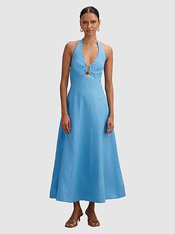 Forever New - Angie Petite Halter Linen Midi Dress