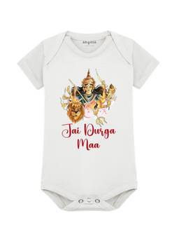Arvesa - Jai Durga Maa Printed Onesies - White