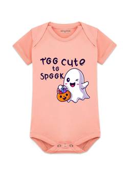 Arvesa - My First Halloween Too Cute to Spook Printed Onesies - Peach