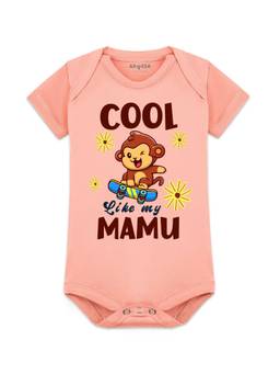 Arvesa - Cool Like My Mamu Printed Onesies - Peach