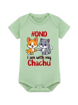 Arvesa - Dnd I Am With My Chachu Printed Onesies - Green
