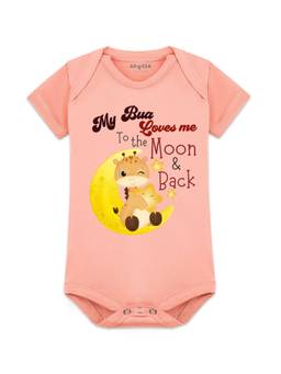 Arvesa - My Bua Love To Moon and Back Printed Onesies - Peach
