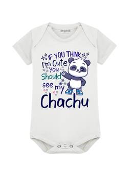 Arvesa - I'm Cute See My Chachu Printed Onesies - White