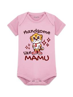 Arvesa - Handsome Like Mamu Printed Onesies - Pink