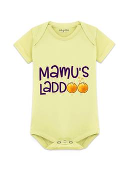 Arvesa - Mamu Laddoo Printed Onesies - Yellow