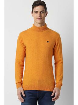 Peter England - Yellow Solid Turtle Neck Sweater
