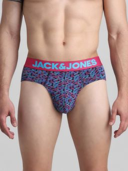 Jack & Jones - Men Abstract Print Blue Brief