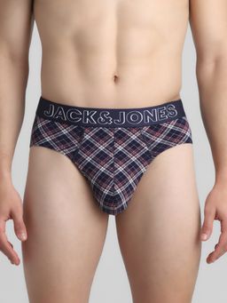 Jack & Jones - Men Checks Navy Blue Brief