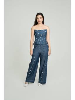 Bani Khurana - Threaded Mirage Blue Co-Ord Set