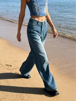 MISS MOSA BY AKANKSHA - Blue Franco High Rise Straight Jeans