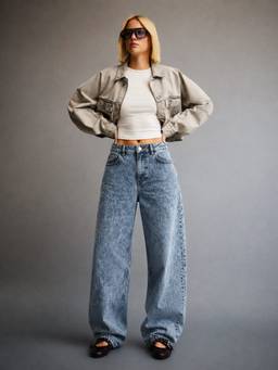 MISS MOSA BY AKANKSHA - Light Blue Griffin High Rise Wide Jeans