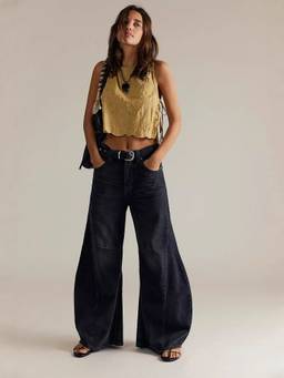 MISS MOSA BY AKANKSHA - Black Street High Rise Wide Jeans