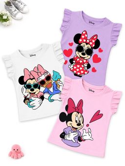 Kuchipoo - Disney Girls Regular Fit Cotton Tops (Pack Of 3)