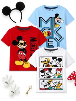 Kuchipoo - Disney Boys Regular Fit Half Sleeves Cotton T-Shirts (Pack Of 3)