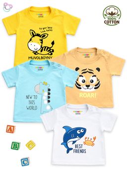 Kuchipoo - Boys Regular Fit Half Sleeves Cotton T-Shirts (Pack Of 4)