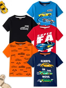 Kuchipoo - Boys Regular Fit Cotton T-Shirts (Pack Of 5)