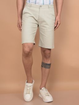 CRIMSOUNE CLUB - Mens Beige Cotton Shorts