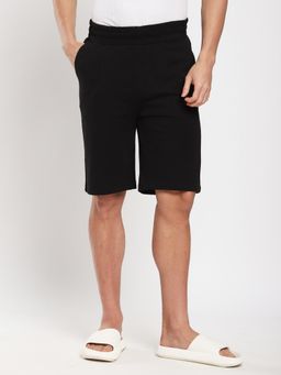 R&B - Black Solid Relaxed Men Shorts