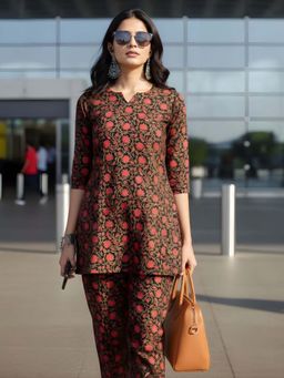 Shaily - Navy Blue Floral Print Co-Ords (Set of 2)