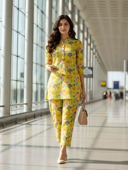 Shaily - Womens Green Floral Printed Casual Co-Ord (Set of 2)