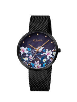 Strand by Obaku - Flower Charcoal Mop Dial Quartz Watch For Women (S700LXBBMB-DF)
