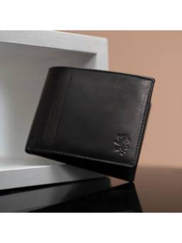 Red Tape - Men Black Two Fold Genuine Leather RFID Wallet