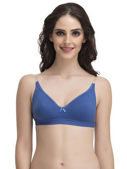 Clovia - Non-Padded Bra with Transparent Back Strap & Shoulder Straps - Blue