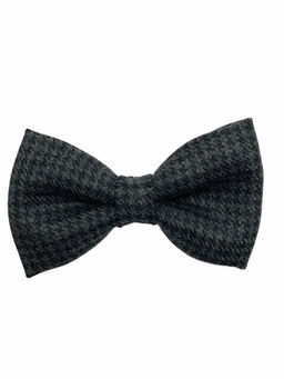 The Tie Hub - Houndstooth Dark Grey Checks Wool Bow Tie