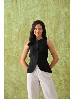 The Saffron Saga - Chic Solid Black Top