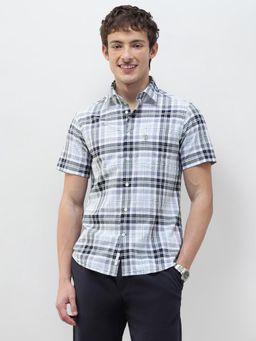 U.S. POLO ASSN. - Blue Checks Collar Neck Casual Shirt