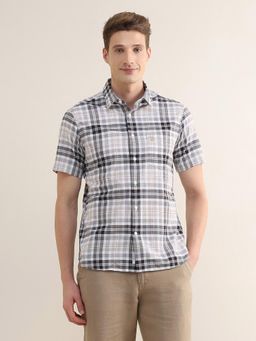 U.S. POLO ASSN. - Brown Checks Collar Neck Casual Shirt