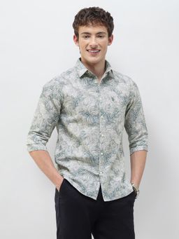 U.S. POLO ASSN. - Green Printed Collar Neck Casual Shirt