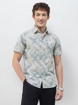 U.S. POLO ASSN. - Green Printed Collar Neck Casual Shirt