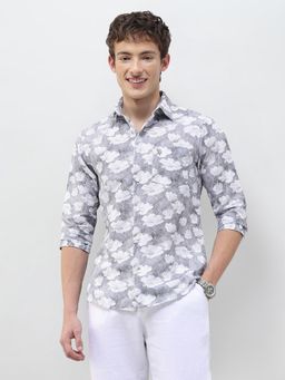 U.S. POLO ASSN. - Grey Floral Collar Neck Casual Shirt
