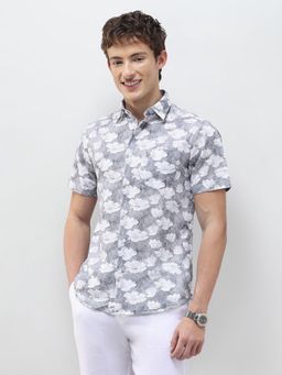 U.S. POLO ASSN. - Grey Floral Collar Neck Casual Shirt