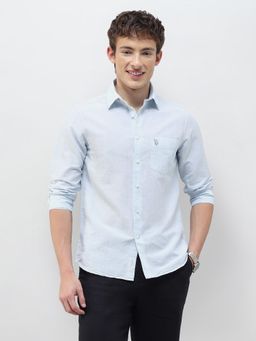 U.S. POLO ASSN. - Blue Stripes Collar Neck Casual Shirt