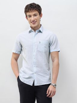 U.S. POLO ASSN. - Blue Stripes Collar Neck Casual Shirt