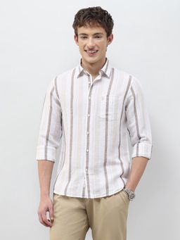 U.S. POLO ASSN. - White Stripes Collar Neck Casual Shirt
