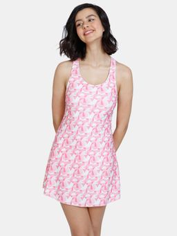 Zivame - Zelocity Padded Slip-On Swimdress - Confetti
