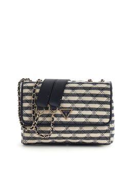 Guess - Navy Blue Stripes Polyester Giully Sling Bag
