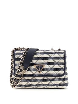 Guess - Navy Blue Stripes Polyester Giully Sling Bag