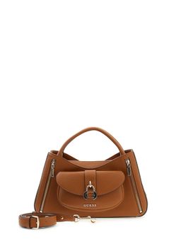 Guess - Caramel Solid Pu Jessa Girlfriend Satchel Bag With Detachable Strap