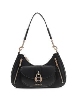 Guess - Black Solid Pu Jessa Hobo Handbag