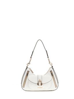 Guess - White Solid Pu Jessa Hobo Handbag